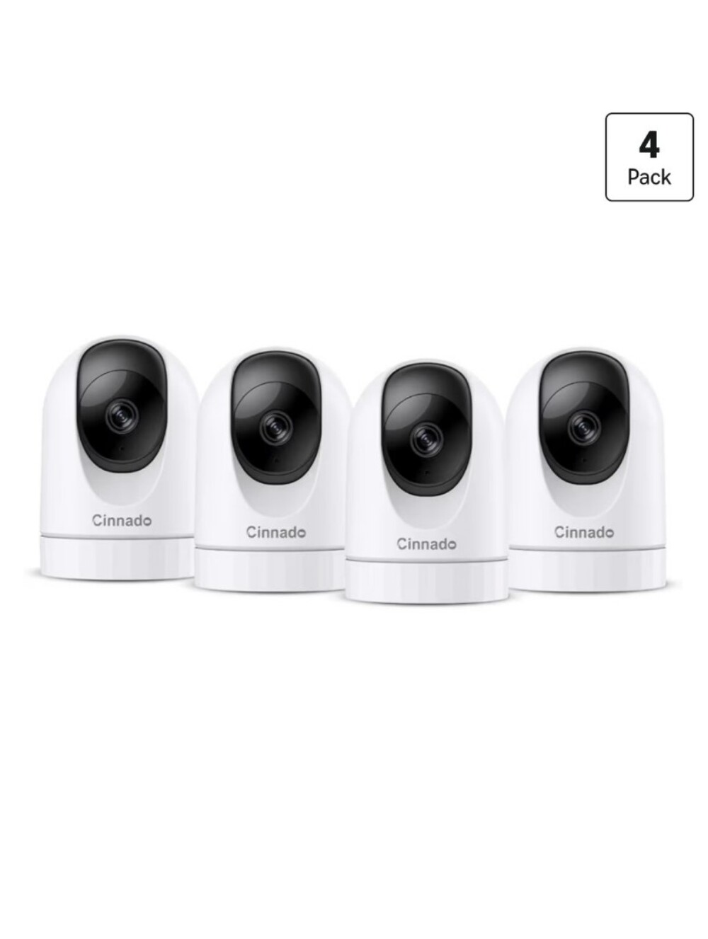 Cinnado D1 2K Indoor Security Camera 4-Pack | Alexa | 360° WiFi | New